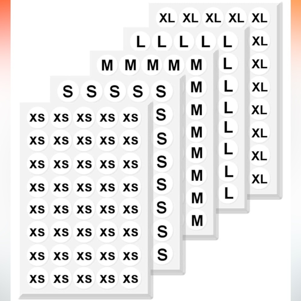 Size Stickers for Clothing